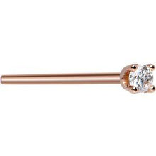 14K Rose Gold 2mm Genuine Diamond Nose Ring