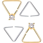 20G 3/8 Clear Gem Multi Triangle Seamless Ring Set