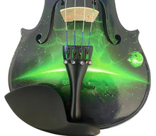 Neon Green Galaxy Ride Violin Outfit | Carbon Fiber Bow & Crystal Tuners