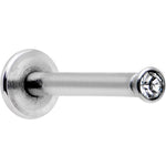 16G 3/8 Bezel Set Clear Gem Internally Threaded Labret Monroe
