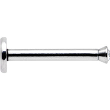16G 3/8 Bezel Set Clear Gem Internally Threaded Labret Monroe