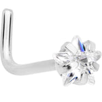 20G 1/4 Clear Star 3mm CZ Gem Steel L-Shape Nose Ring