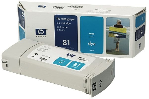 New, Pre-Owned - HP 81 Cyan (C4931A) Ink cartridge