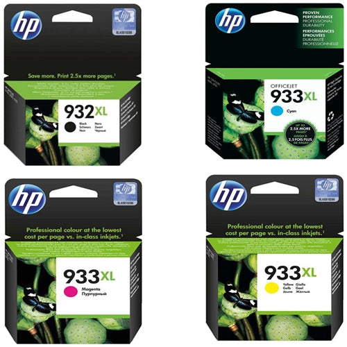 New, Pre-Owned - HP 932XL Black & 933XL Color Ink Cartridge- 4 Pack