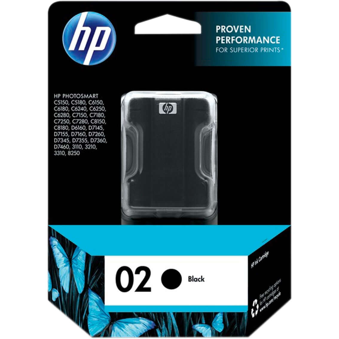 New, Pre-Owned - HP 02 (C8721WN) Black Ink Cartridge