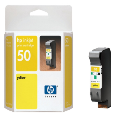 New, Pre-Owned - HP 50 51650Y Yellow, OEM Ink Cartridge