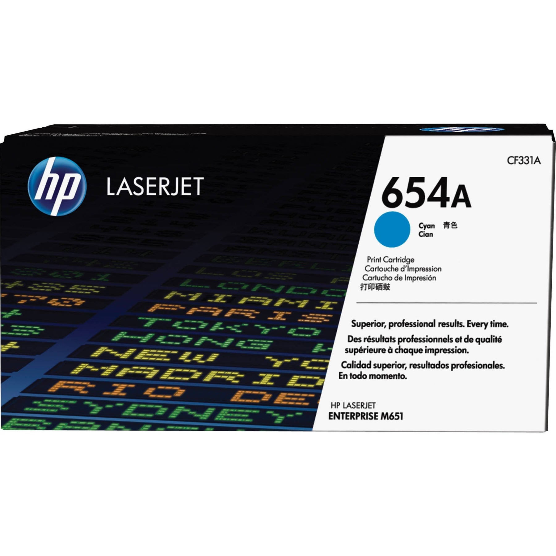 New, Pre-Owned - HP 654A Standard Yield Cyan LaserJet Toner Cartridge, CF331A