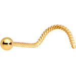 2mm Ball Gold IP Twisted Left Nose Screw