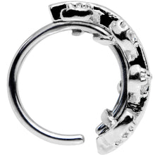 18G Clear CZ Gem Leafy Seamless Circular Ring