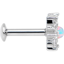 1/4 White Faux Opal Internally Threaded Star Flower Labret Monroe