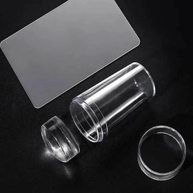 Hypoallergenic Silicone Nail Stamper and Scraper Set for French Manicure Stamping Plate