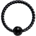 18G 5/16 Black Anodized So Twisted Captive Style Seamless Ring