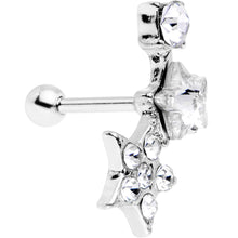 18G 1/4 Clear Gem Star Cartilage Tragus Earring