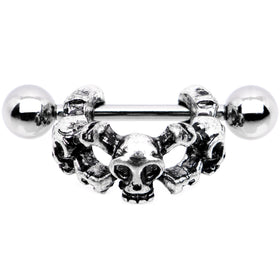 16G 1/2 Gothic Skull Cartilage Cuff