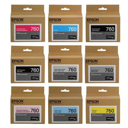 New, Pre-Owned - Epson T760 Ultrachrome HD Ink Cartridge Complete Set