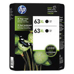 New, Pre-Owned - High Yield HP 63XL (F6U64AN) Black Ink Cartridge - 2 Pack