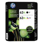 New, Pre-Owned - High Yield HP 63XL Black and Tri-Color Ink Cartridge