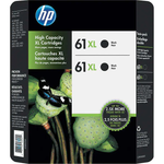 New, Pre-Owned - HP 61XL Black (CH563WN) Ink Cartridge- Twin Pack