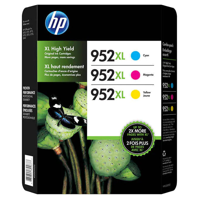 New, Pre-Owned - HP 952XL Cyan, Magenta, Yellow Ink Cartridge