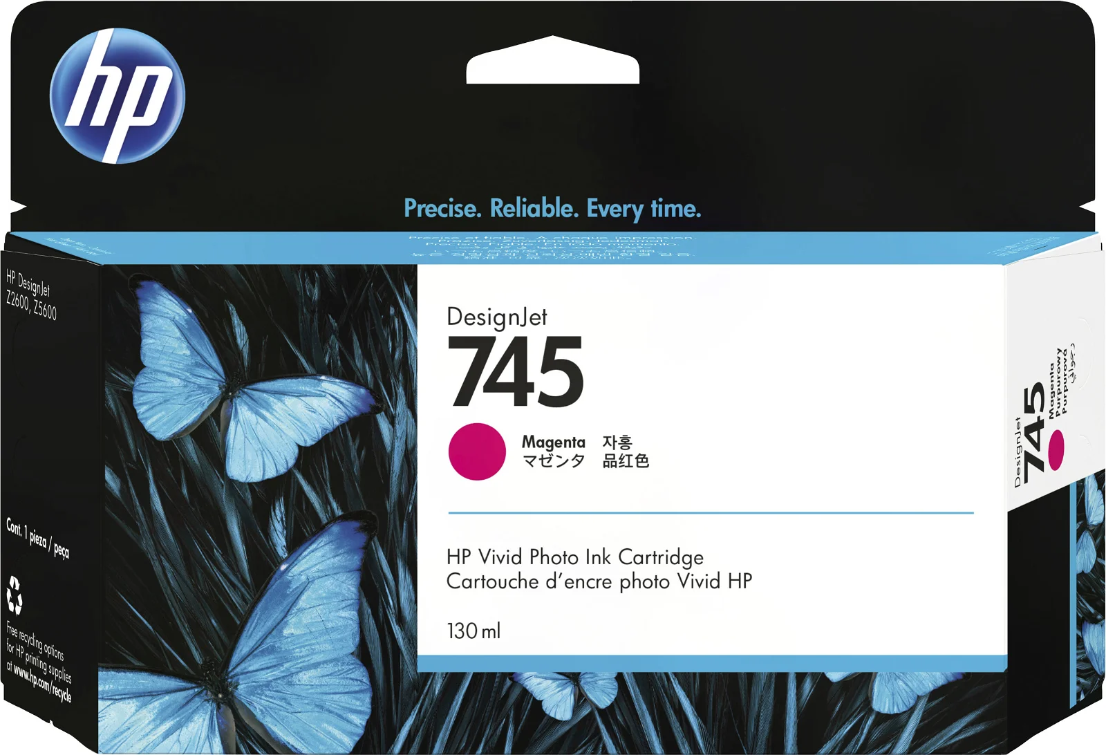 New, Pre-Owned - HP 745 130-ml DesignJet (F9J95A) Magenta Ink Cartridge