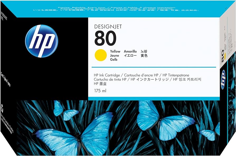 New, Pre-Owned - HP 80 (C4873A) 175ml Yellow Ink Cartridge