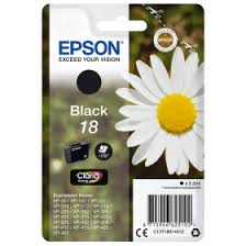 New, Pre-Owned - Epson 18 Standard Yield Black Ink Cartridge, C13T18014012