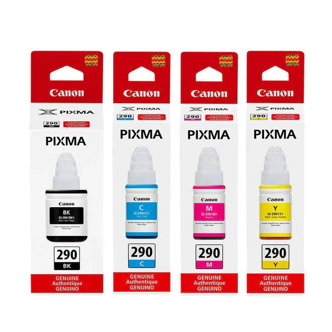 New, Pre-Owned - Canon GI-290 High Yield Multi-Color (4-Pack) Ink Bottle