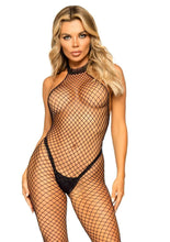 Industrial Net Racer Neck Backless Bodystocking