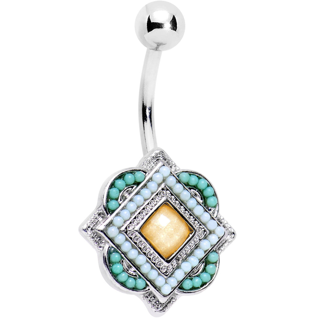 Yellow Gem Aqua Pink Baby Blue Orb Easter Sunday Belly Ring
