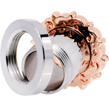 0G Clear Gem Flowering Frame Screw Fit Tunnel Plug Set