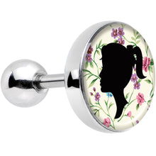 16G 1/4 Woman Floral Silhouette Tragus Cartilage Earring