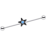 14G Southwestern Blue Orb Starfish Industrial Barbell 1 1/2
