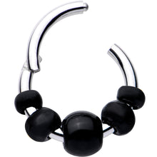16G 5/16 Black Chunky Beads Hinged Segment Ring