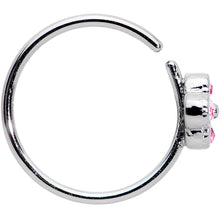 20G 3/8 Pink Gem Star Flower Seamless Circular Ring