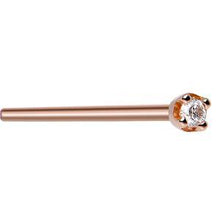 14K Rose Gold 1.5mm Genuine Diamond Nose Ring