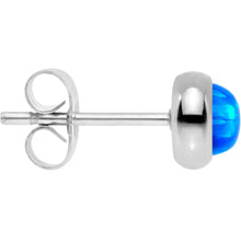 Blue Synthetic Opal 316L Surgical Steel Stud Earrings