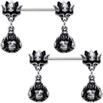 Inner Strength Buddha and Lotus Flower Barbell Dangle Nipple Ring Set