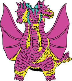 King Ghidorah Showa Era CMYK Edition AR Pin