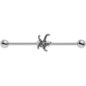 14G Steel Seeing Starfish Industrial Barbell 38mm