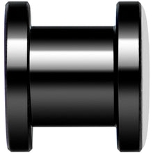Black White Owl Black Anodized Screw Fit Plug Set 0G