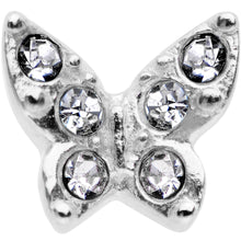 16G Clear Gem Silver Tone Butterfly Tragus Cartilage Earring