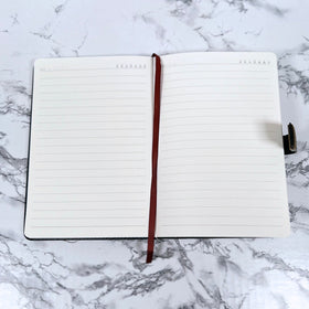 Lined Journal & Pen Gift Set— Black (FREE Engraving)
