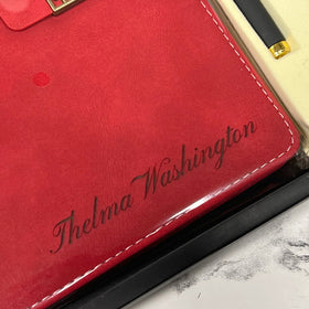 Lined Journal & Pen Gift Set— Black (FREE Engraving)