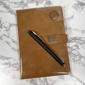 Lined Journal & Pen Gift Set— Brown (FREE Engraving)