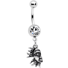 Clear Gem Sun Smile Puzzle Best Friend Dangle Belly Ring Set of 2