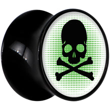 Black Acrylic Green Black Skull Saddle Plug Set 1/2