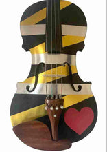 Rozanna's LOVE Wrap Violin Outfit | Gold & Silver Metallic Wrap, Red Heart