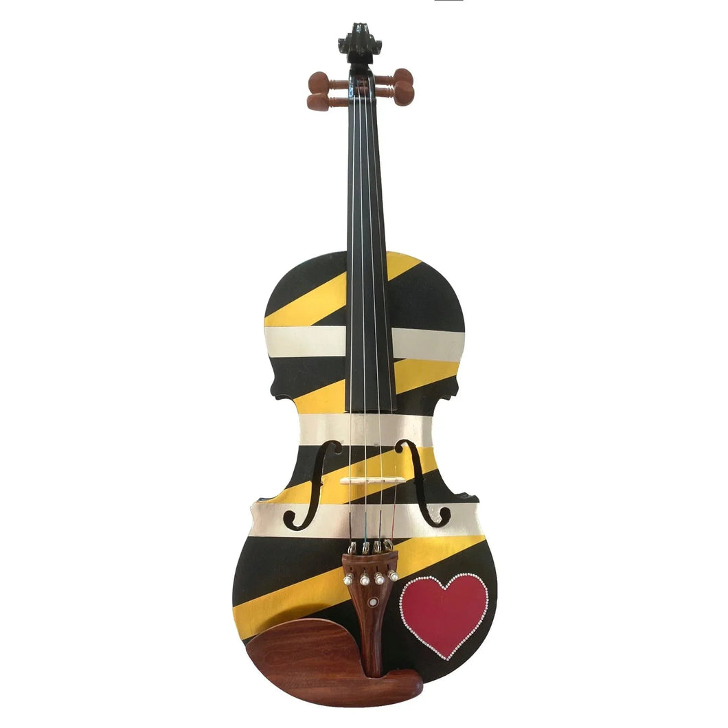 Rozanna's LOVE Wrap Violin Outfit | Gold & Silver Metallic Wrap, Red Heart