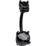 Black Gem Gothic Beauty Belly Ring