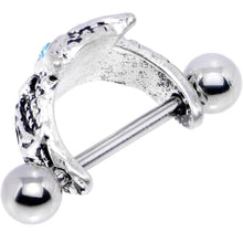 16G 1/2 Aqua Gem Eye of the Owl Helix Cuff Cartilage Earring